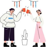 Birthday Toast at the Office Illustration for web, app, infographic, etc vector