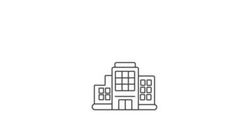 Building amenities linear animation, Ideal for architectural brochures or tech related designs, Seamless loop HD with alpha channel on transparent background. Animated outline icon video
