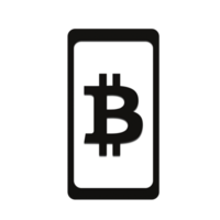 Bitcoin on a smartphone icon png