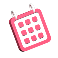A pink calendar with squares on it png