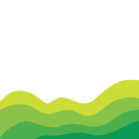 Flat wave illustration, minimal green curve, no background png