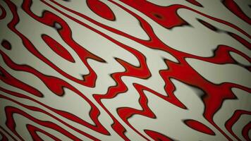 Red and White Wavy Lines Flowing Smoothly in Abstract Seamless Loop Animation video
