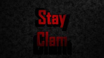 Spinning Dark Red Stay Calm Text in Minimal Motion with Abstract Loop Animation video