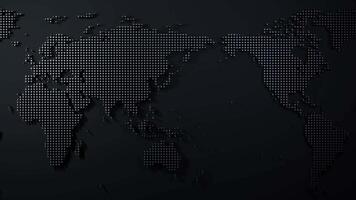 Grey Dotted 3D World Map with Sleek Digital Design Seamless Loop Animation video