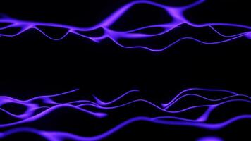 Purple Neon Wavy Line Flowing Smoothly on Dark Background Loop Animation video