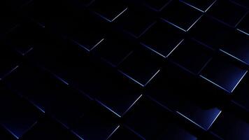 Dark Black and Blue Cubic Structures in Seamless Abstract Motion Loop Animation video