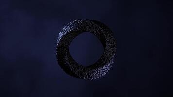 Dark Black Triwiling Geometric Shape Spinning in Seamless Abstract Loop Animation video
