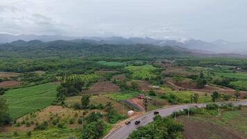 Drone view of tropical highlands just after rainfall. Calm, quiet, and ideal for background footage in nature videos. video