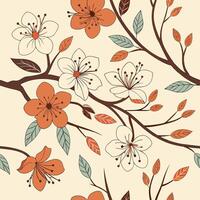 Seamless spring floral pattern with design seasonal change vector