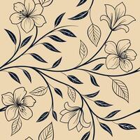 Seamless hand drawn floral sketch design pattern vector