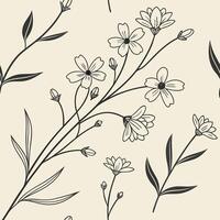 Seamless minimalist tiny wildflower floral pattern vector