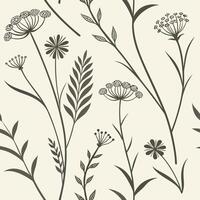 Seamless minimalist floral pattern with tiny wildflowers vector