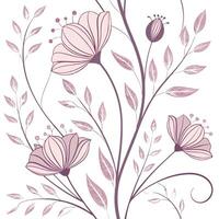Seamless ethereal floral pattern transparent background vector