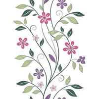 Seamless vertical floral vines pattern for design projects vector