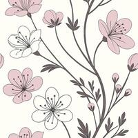 Seamless pattern with pressed flowers botanical special design vector