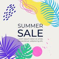 Abstract summer cover with color shapes vector