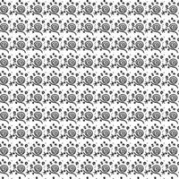 Playful black and white doodle pattern with whimsical swirls, stars, and dots in a hand-drawn style ideal for background designs or textile prints. vector