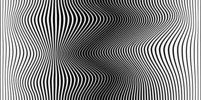 Abstract Black and White Wavy Lines Background With Optical Illusion Effect, Perfect for Modern, Futuristic, or Minimalist Designs. Illustration vector