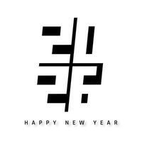 Modern 2026 New Year Graphic With Minimal Abstract Typography in Black and White Style. Bold and Stylish Design for Contemporary Holiday Concepts. Illustration vector