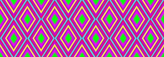 Abstract geometric pattern in bright neon colors. Pink and green striped background with diagonal lines vector