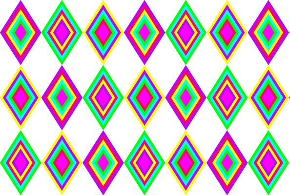 Abstract geometric pattern in bright neon colors. Colorful pattern with diamonds and triangles