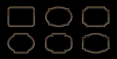 Vintage frames set isolated. Decorative frame. golden frame set on black background vector