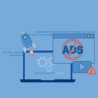 Ad blocking is a growing trend in the internet one vector