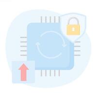 Software updates for improved performance and data security on computers. Software update notification concept. vector