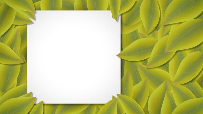 Charming botanical template with green leaf frame and empty center ideal for greeting cards, social media posts, or designs needing a natural and artistic touch