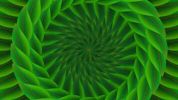 Abstract Green Leaf Vortex Background. A vibrant abstract vortex of spiraling green leaves, symbolizing nature, growth, and eco themes ideal for modern digital or print designs with an organic feel vector