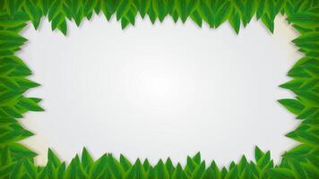 Lush Green Foliage Frame Design. Vibrant with lush green foliage frame and central white space perfect for adding a fresh, natural touch to customizable designs for various creative projects vector