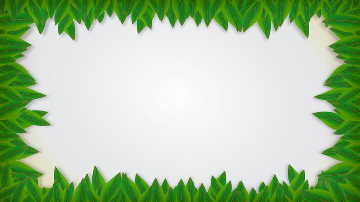 Lush Green Foliage Frame Design. Vibrant with lush green foliage frame and central white space perfect for adding a fresh, natural touch to customizable designs for various creative projects