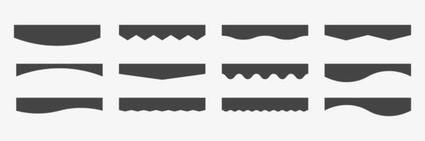 Set of separator headers. Border for web. Geometric shapes vector