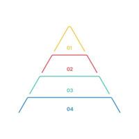 Infographic pyramid countour. Template for diagram, presentation and pie chart vector