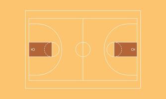 Basketball court line illustration isolated in white background vector