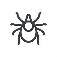 Tick bug outline icon. Wild dangerous animal vector