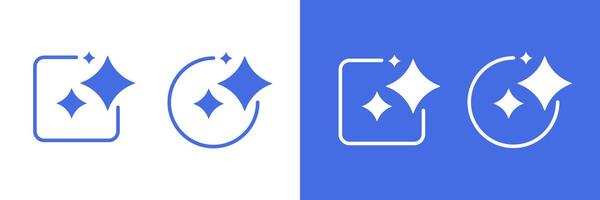 Ai icons. Stars in square and circle set. Generate concept vector