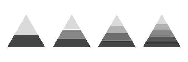 Set of pyramid inforgaphic. Gray template for diagram, presentation and pie chart vector