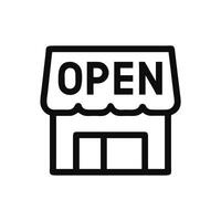 Storefront with an open sign icon vector