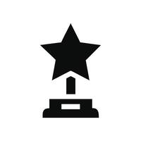 Silver star trophy on a winner's podium with festive decoration and shiny 3D design vector