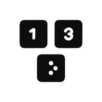 Dice with numbered icons in EPS format. vector