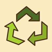 A green recycling symbol with arrows pointing in different directions vector