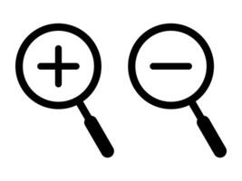 magnifying glass, zoom in and zoom out icon vector