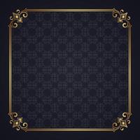 gold frame with floral pattern background vector
