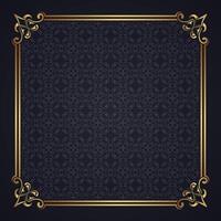 decorative gold frame with floral pattern background vector