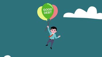 Animated illustration of a good debt. Suitable for educational content about finance. video