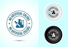 No artificial colors icon, Artificial color free badge label in color, black and white vector