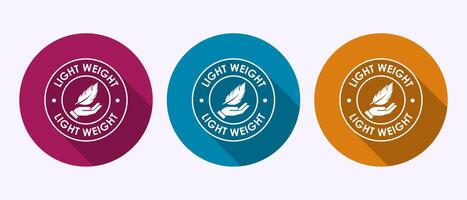 Light weight icon design illustration. Feather icon, Light weight sign symbol in shadow button design vector