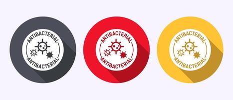 Antibacterial icon illustration, Hygiene symbol in shadow button design vector