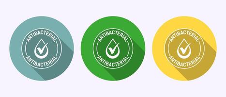 Antibacterial icon design, Hygiene sign in shadow button design vector